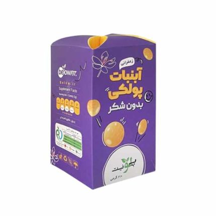 آب‌نبات پولکی بدون شکر زعفرانی