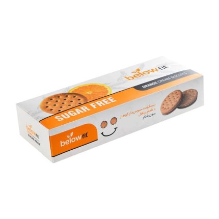 بیسکویت کرمدار سبوس دار بدون قند با طعم پرتقالی