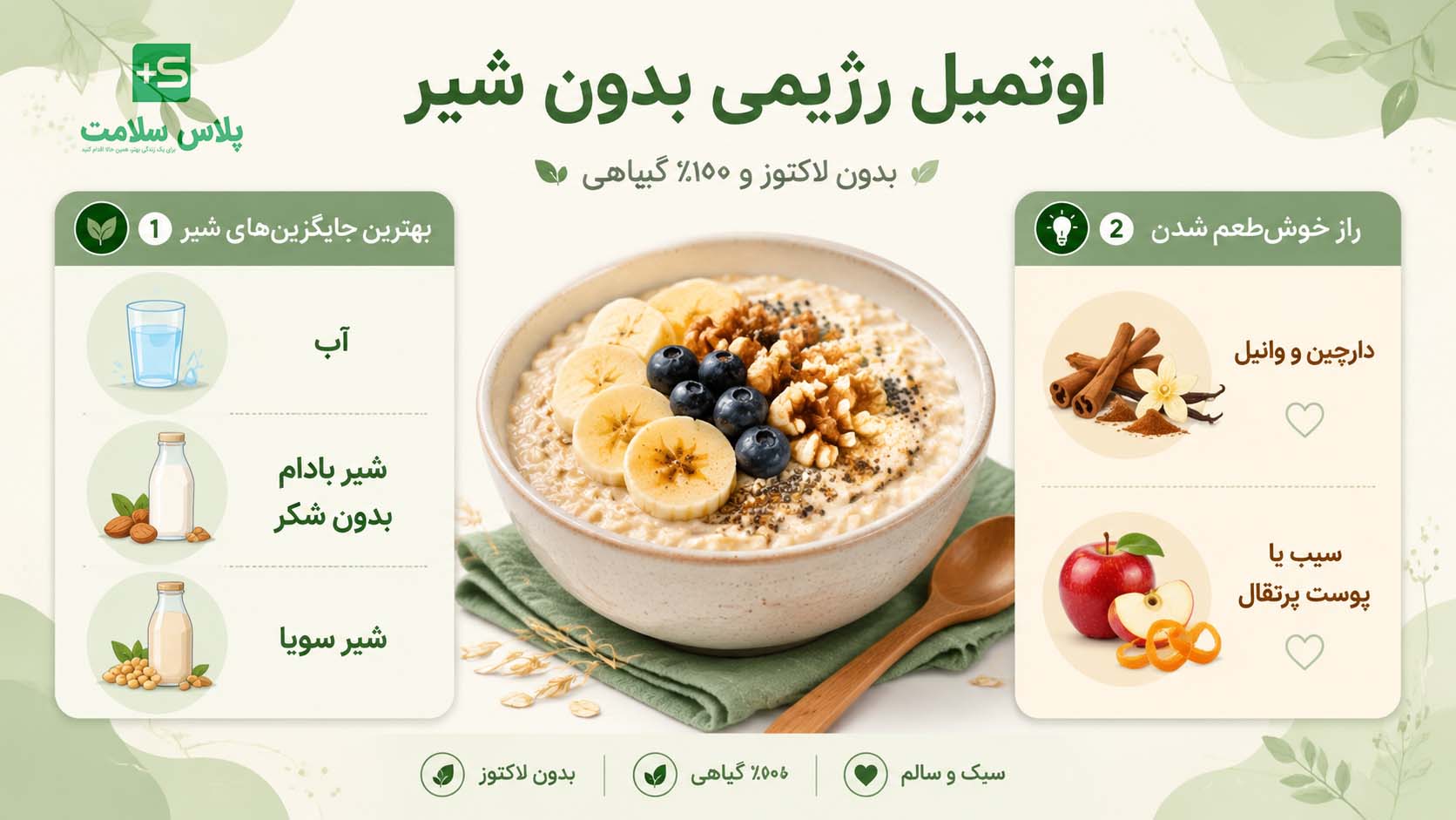طرز تهیه اوتمیل رژیمی بدون شیر