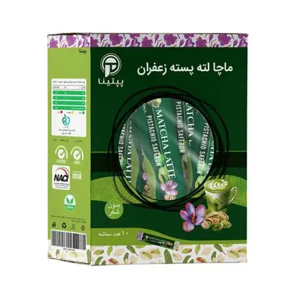 ماچا لته پسته زعفرانی پپتینا